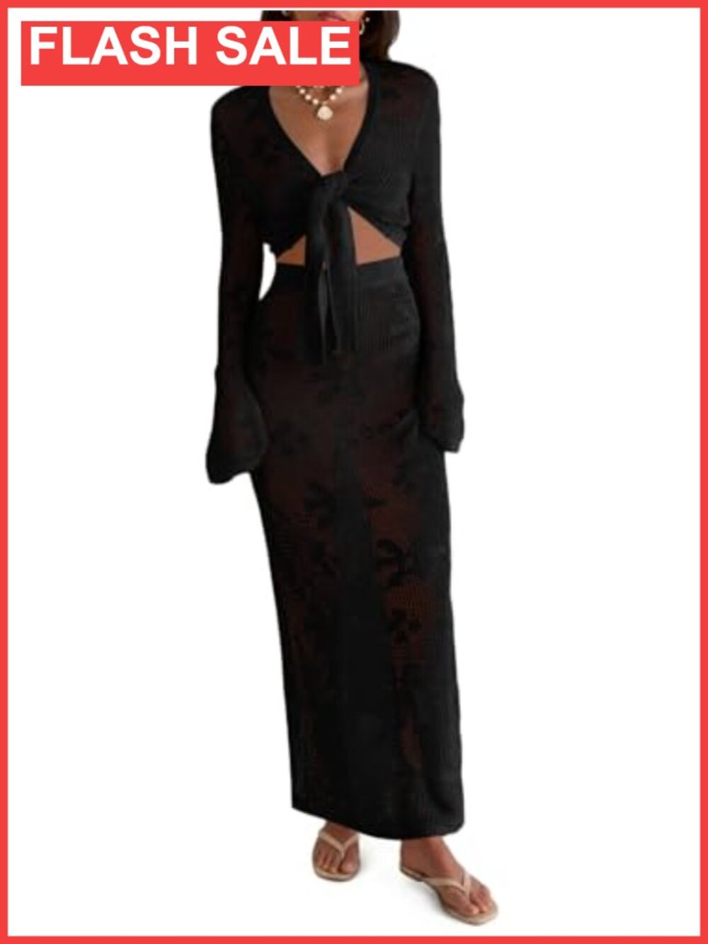 Womens Crochet Swim Cover Up 2 Piece Beach Set